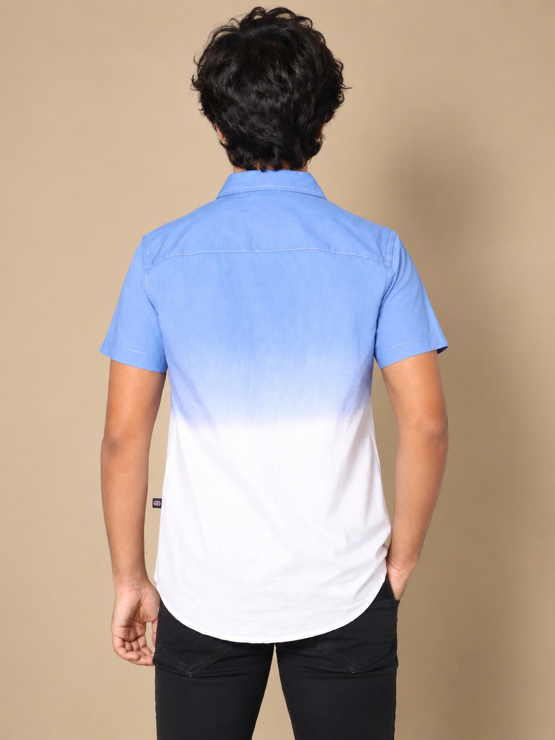 Tie & dye Shirt Aqua/White