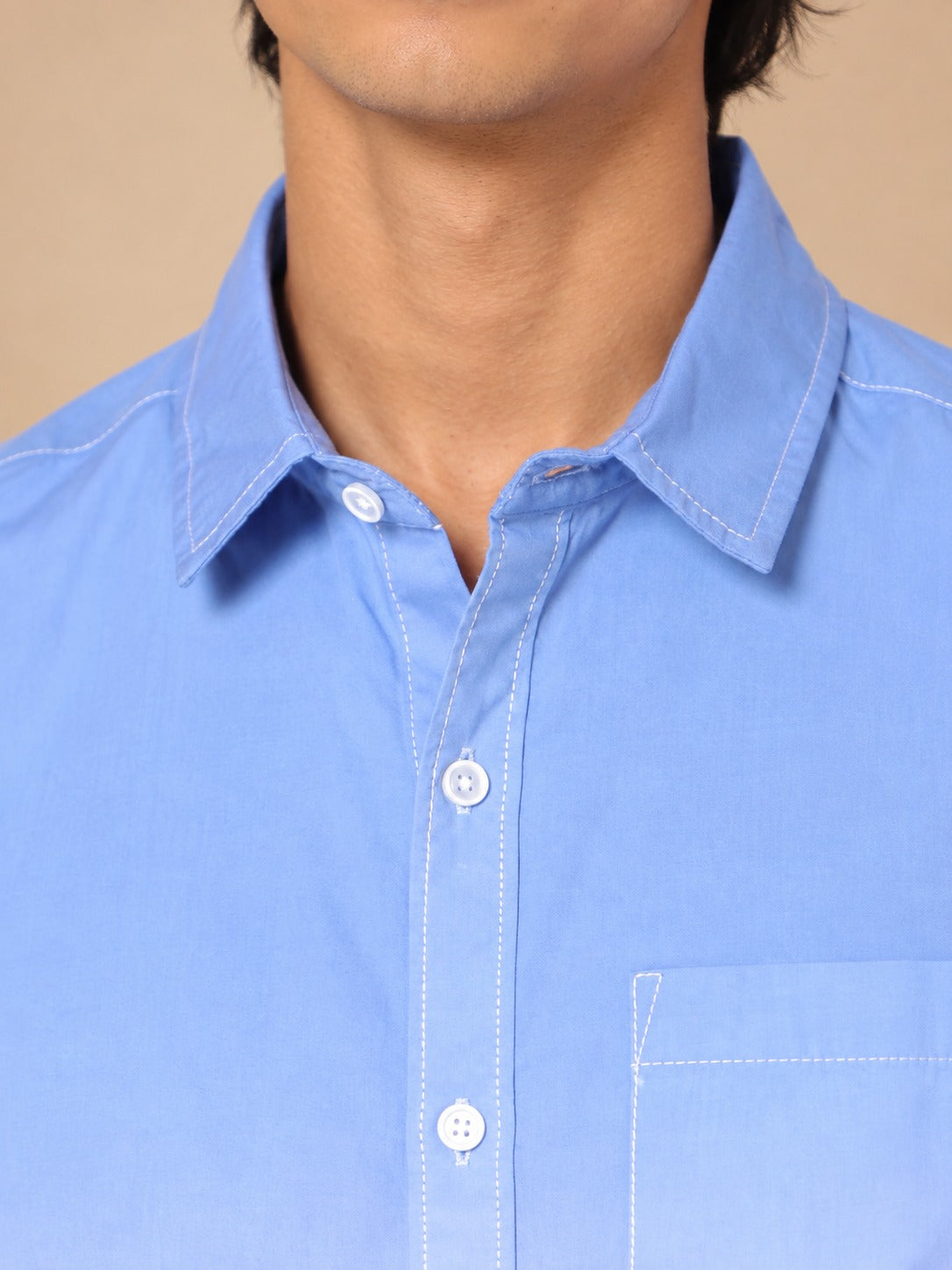 Tie & dye Shirt Aqua/White