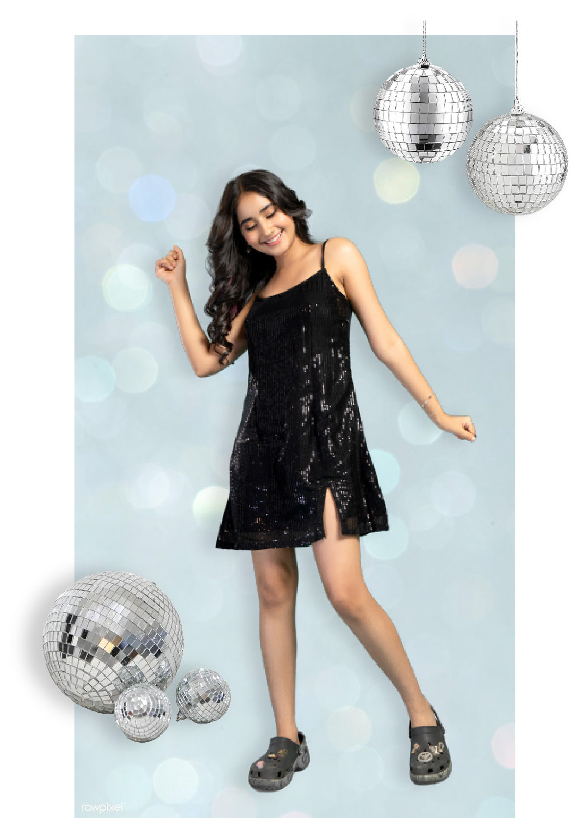 TeenTrums Girls Sequins Party Dress - Black